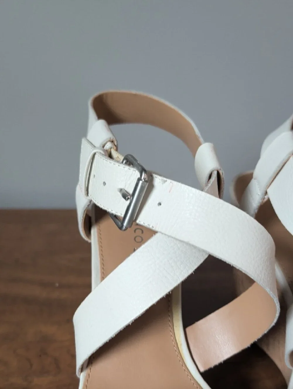 Franco Sarto White Cork Wedge Espadrilles